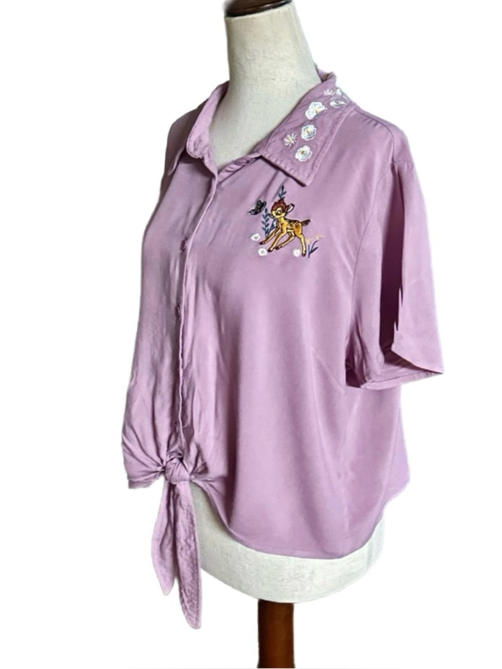 Disney • Our Universe • Purple • X-Large • Embroidery • Bambi • Tie- Front Top